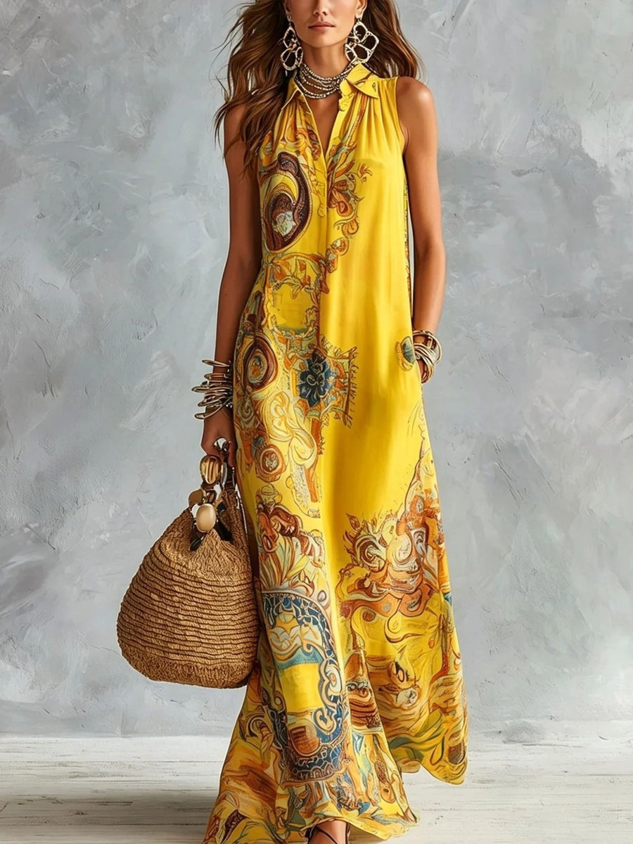 bohemian shirt dress in sky blue with collared
