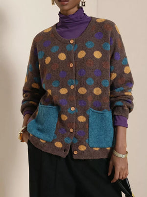 100% polyester Care instructions: Machine wash cold cardigan in teal with relaxed silhouette