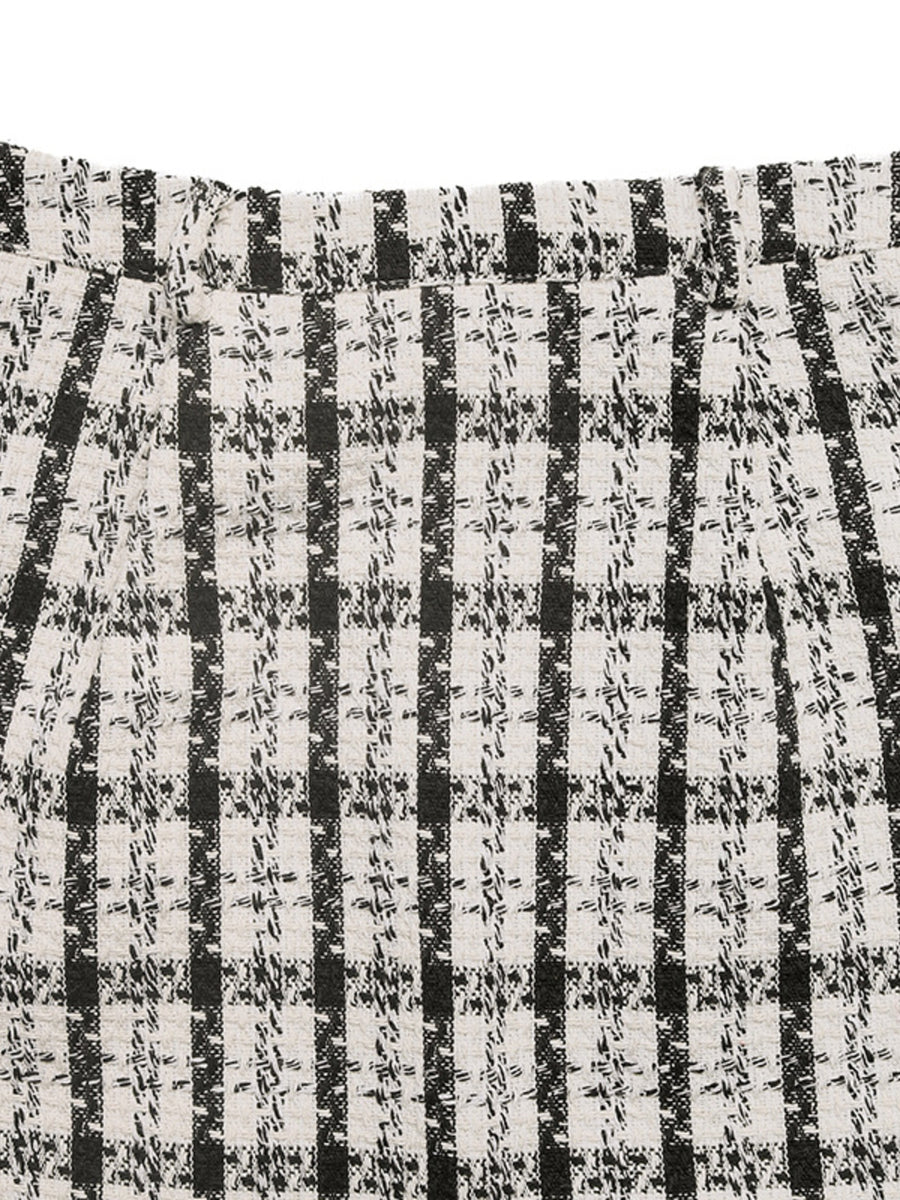 midi skirt in off-white with high-waisted and midi