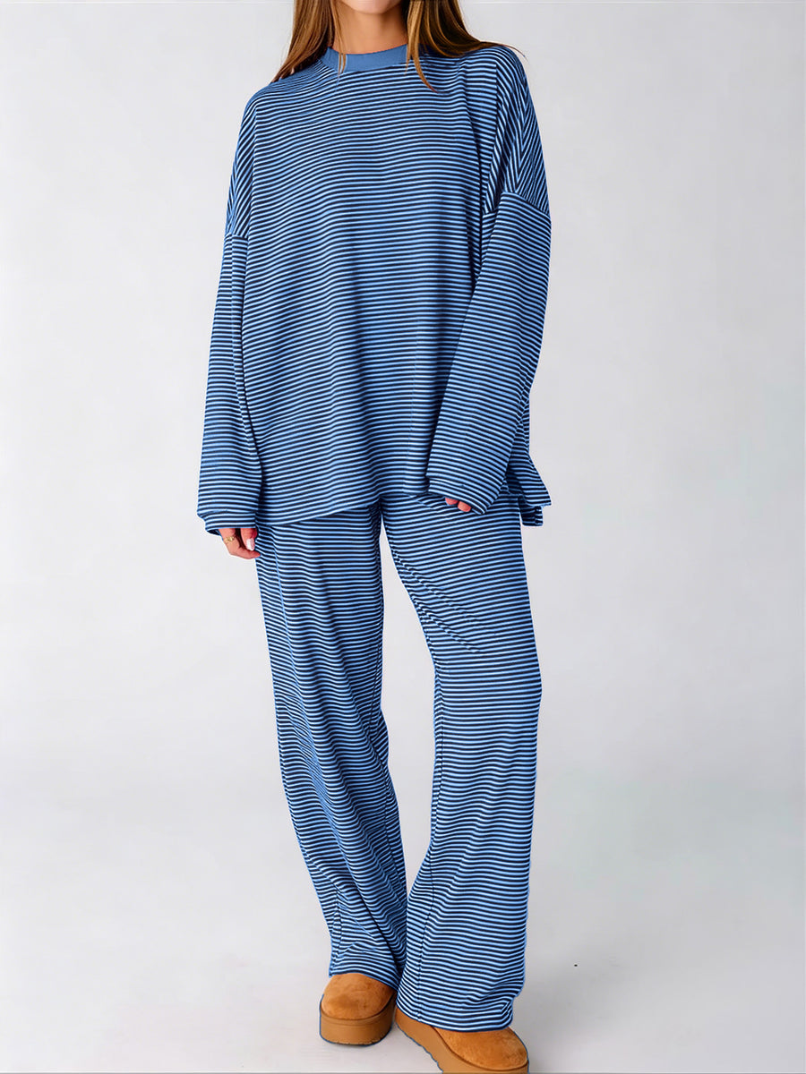 light pink pajama set with stretchy and long sleeve