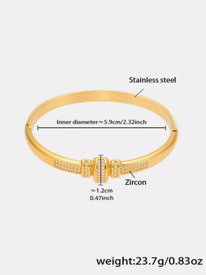 18K Gold-Plated,Stainless Steel,Zircon Care instructions: 1 bracelet in Style C with bangle silhouette
