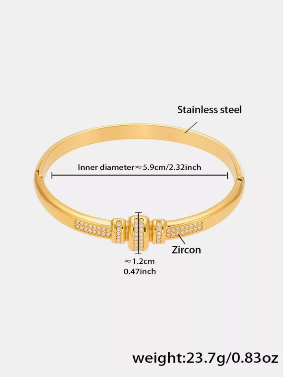 18K Gold-Plated,Stainless Steel,Zircon Care instructions: 1 bracelet in Style C with bangle silhouette