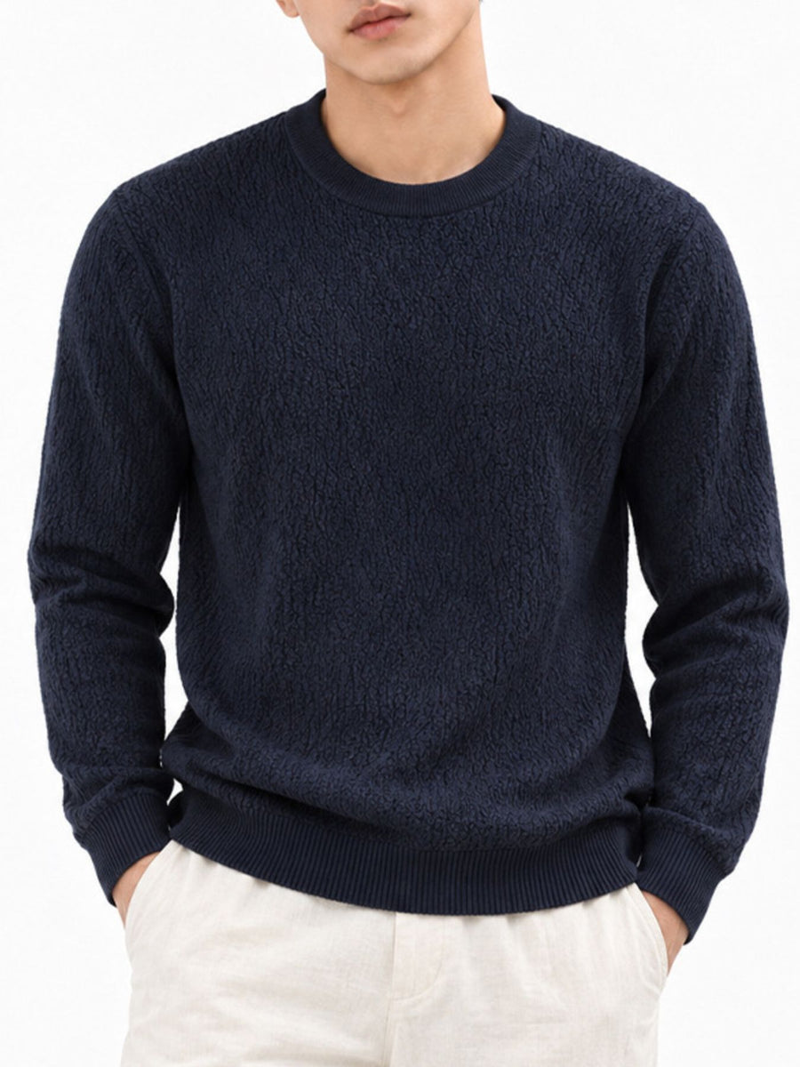 classic crewneck sweater in Camel with crew neck