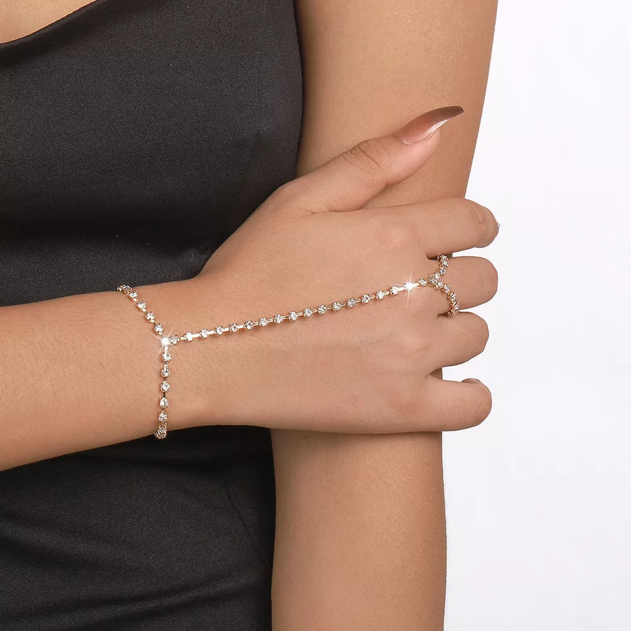 18K Gold-Plated,Alloy,Rhinestone,Silver-plated Care instructions: Avoid wearing bracelet in clear with delicate chain