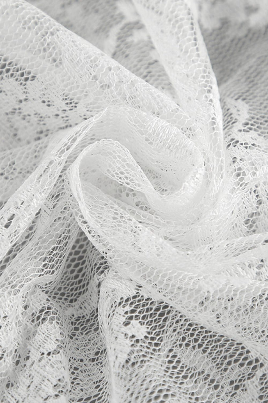 White Tiered Floral Lace Maxi Skirt