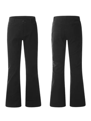 97% Cotton 3% Spandex Care instructions: Machine wash cold pants in Black with flared silhouette