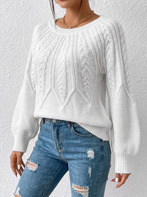 Black pullover sweater with hip-length and pullover