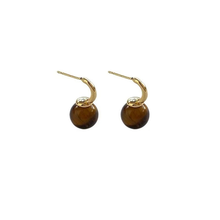 earrings featuring natural stone pattern in Gold with Tiger' texture