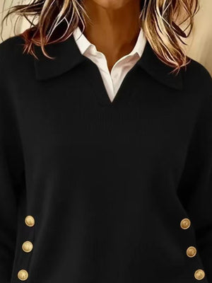 100% polyester Care instructions: Machine wash cold pullover sweater in red with relaxed silhouette