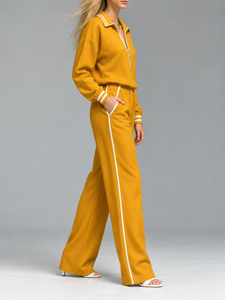 Polyester 90& sweatshirt and pants set in Burgundy with relaxed silhouette