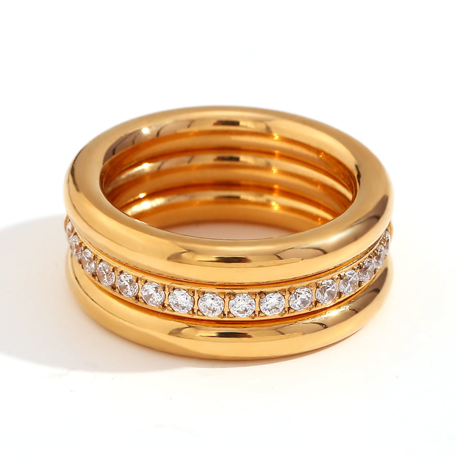 Gold with ring with 3-piece set 12