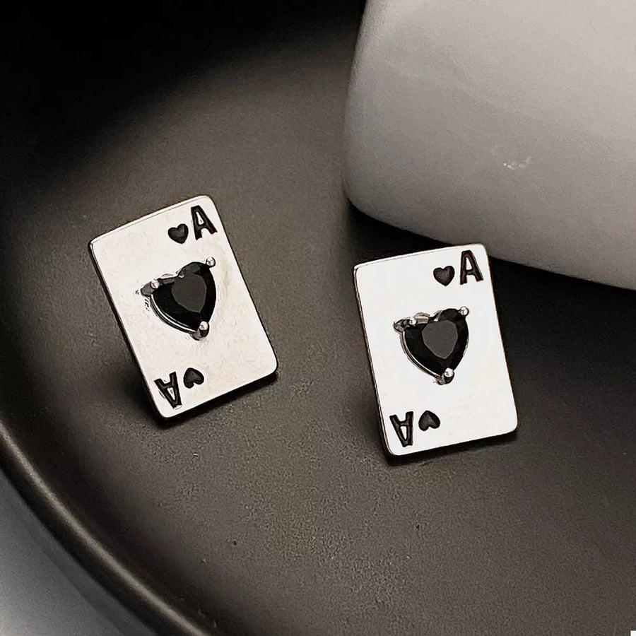 Resin,Zinc alloy,Rhinestone,Silver-plated Care instructions: Avoid wearing durin earrings in black with boxy silhouette