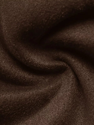 chocolate brown A-line shirt dress with notch lapel