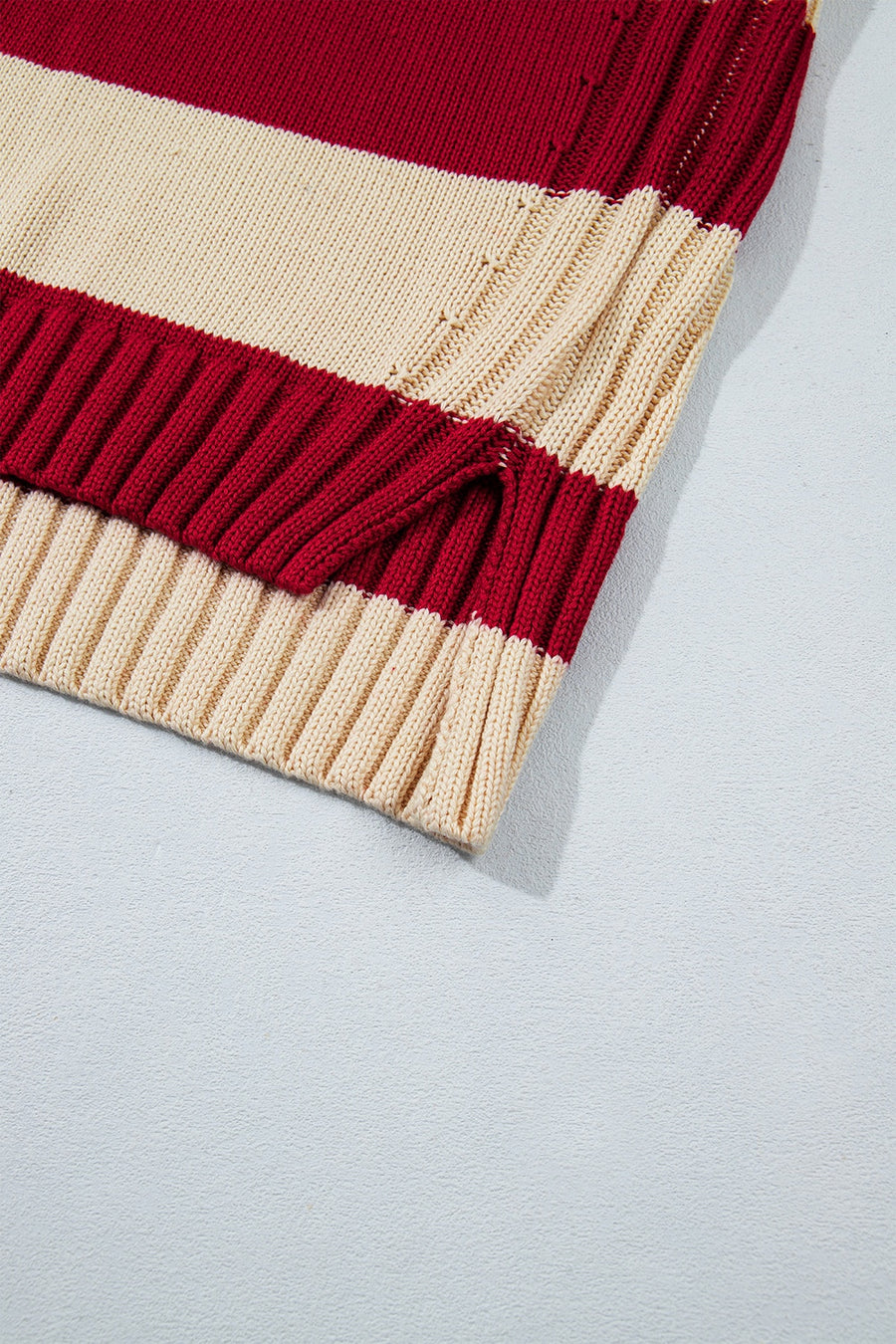 Burgundy relaxed pullover sweater with turtleneck