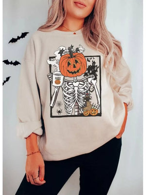 sweatshirt in White with floral and basic style