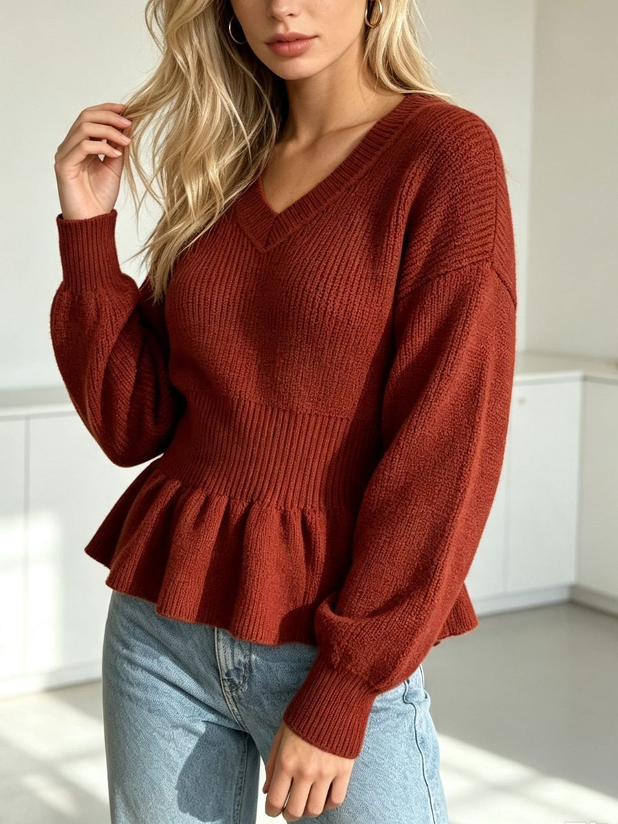White v-neck sweater