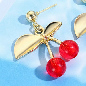 18K Gold-Plated, Resin, Zinc alloy Care instructions: Avoid wearing during exerc earrings in Red with dangle silhouette
