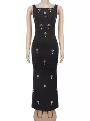 Black bodycon dress with maxi and pullover