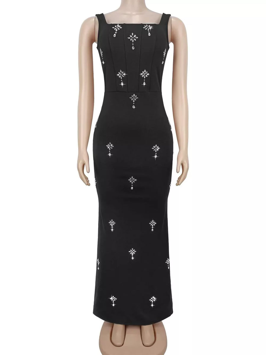 Black bodycon dress with maxi and pullover