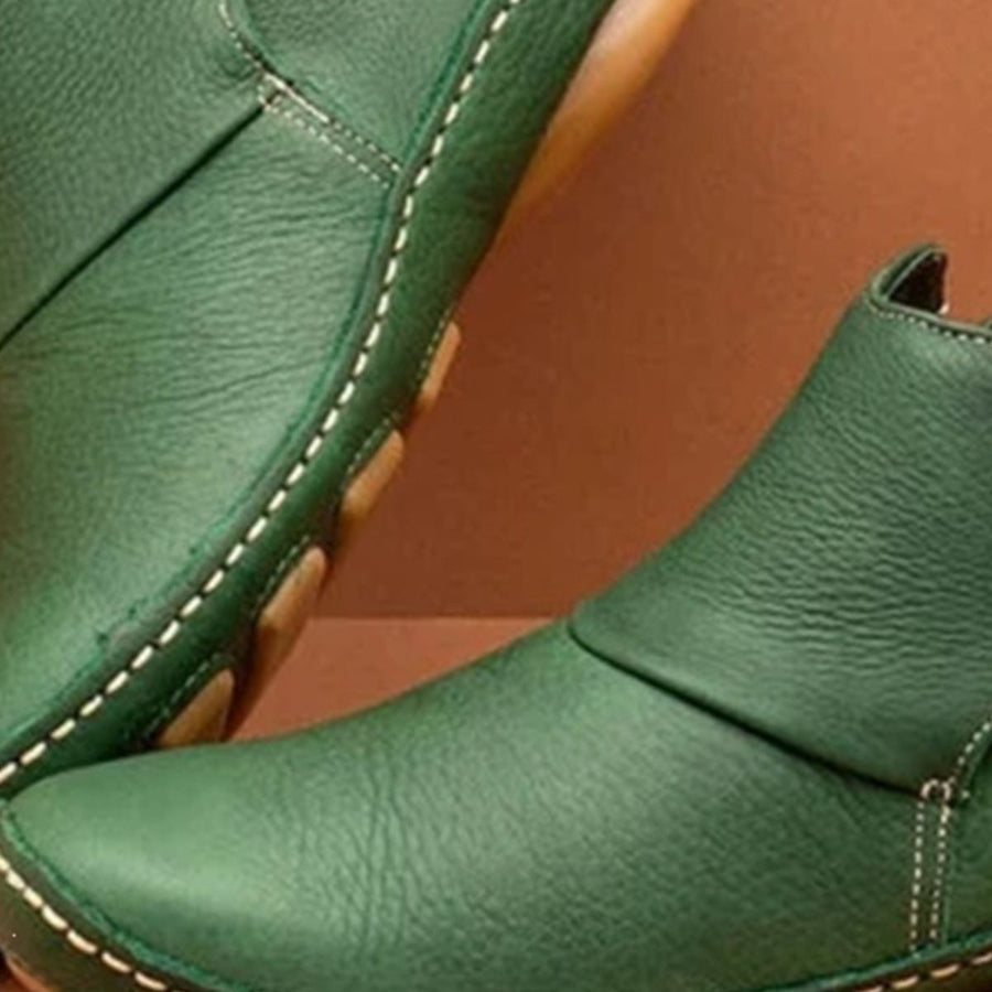 Dark Brown ankle boots with ankle-length and slip-on