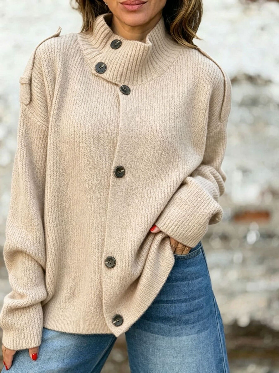 100% polyester Care instructions: Machine wash cold cardigan in Black with relaxed silhouette