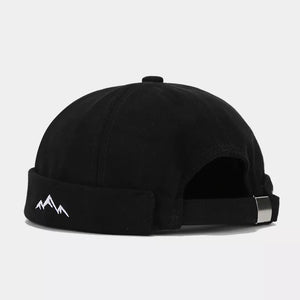 Cotton Brimless Hat in Black Forest with adjustable strap