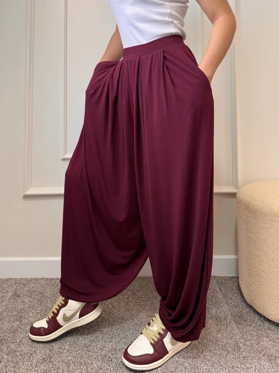 100% polyester Care instructions: Machine wash cold wide-leg pants in Khaki with loose silhouette