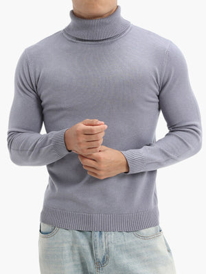 classic turtleneck sweater in Blue Gray with turtleneck