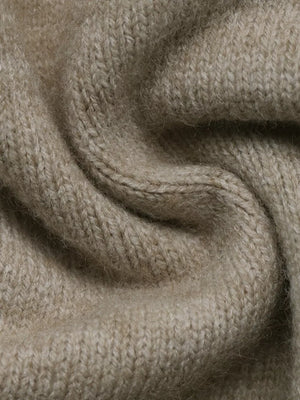 Open-front Knit Cardigan in camel with stretch