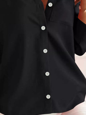 Button-down Roll-up Sleeve Shirt in burgundy