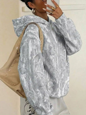 pullover hoodie in blush pink with leopard and dropped shoulder