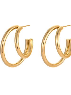 18K Gold-Plated,Stainless Steel Care instructions: Avoid wearing during exercise earrings in Silver with hoop silhouette