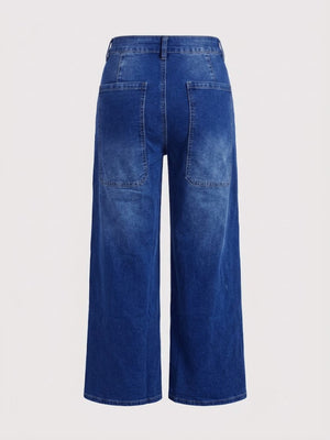 Peacock Blue wide-leg jeans