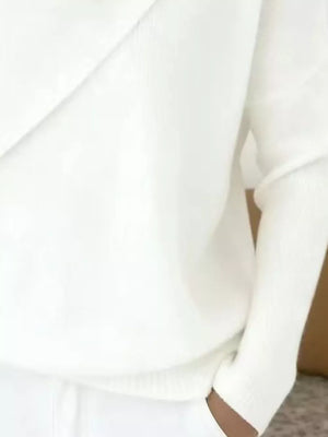 Sky Blue relaxed pullover sweater with cowl neck