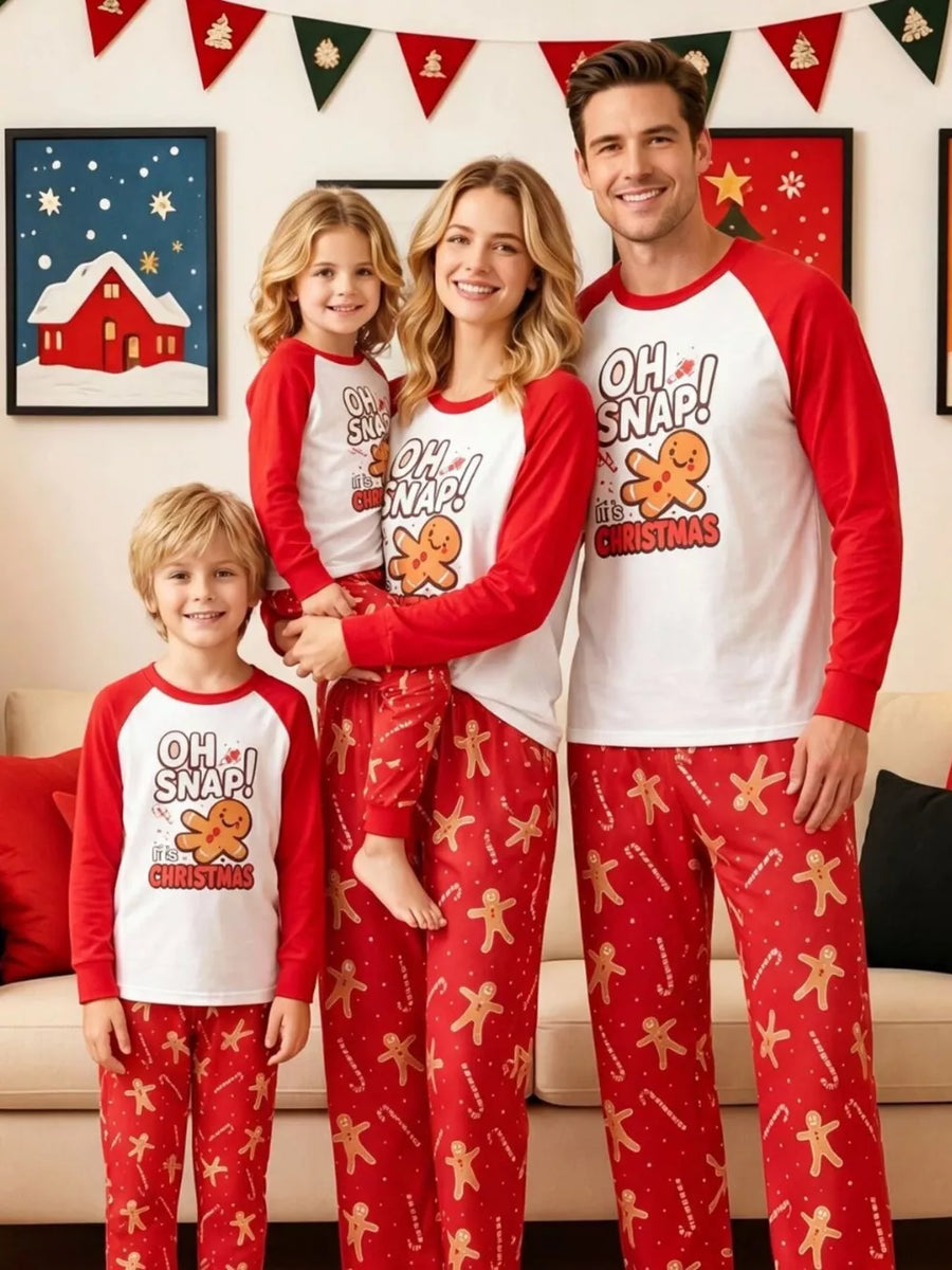 classic pajama set in Dad-Red with crew neck