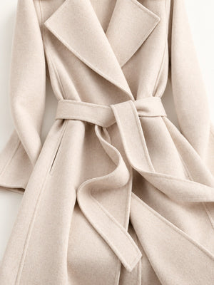 Off White A-line wool coat with notch lapel