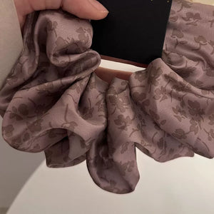 hair scrunchie set in black with floral and 3-piece set