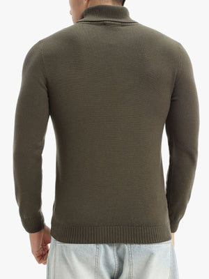 white turtleneck sweater with stretch and long sleeve