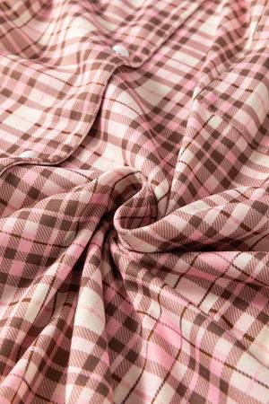 pink relaxed pajama set with collared