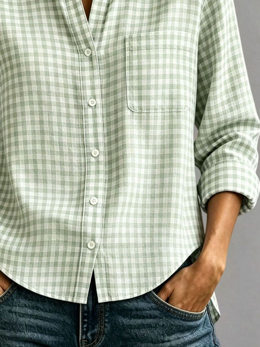 button-down shirt in Light Blue with collared and long sleeve