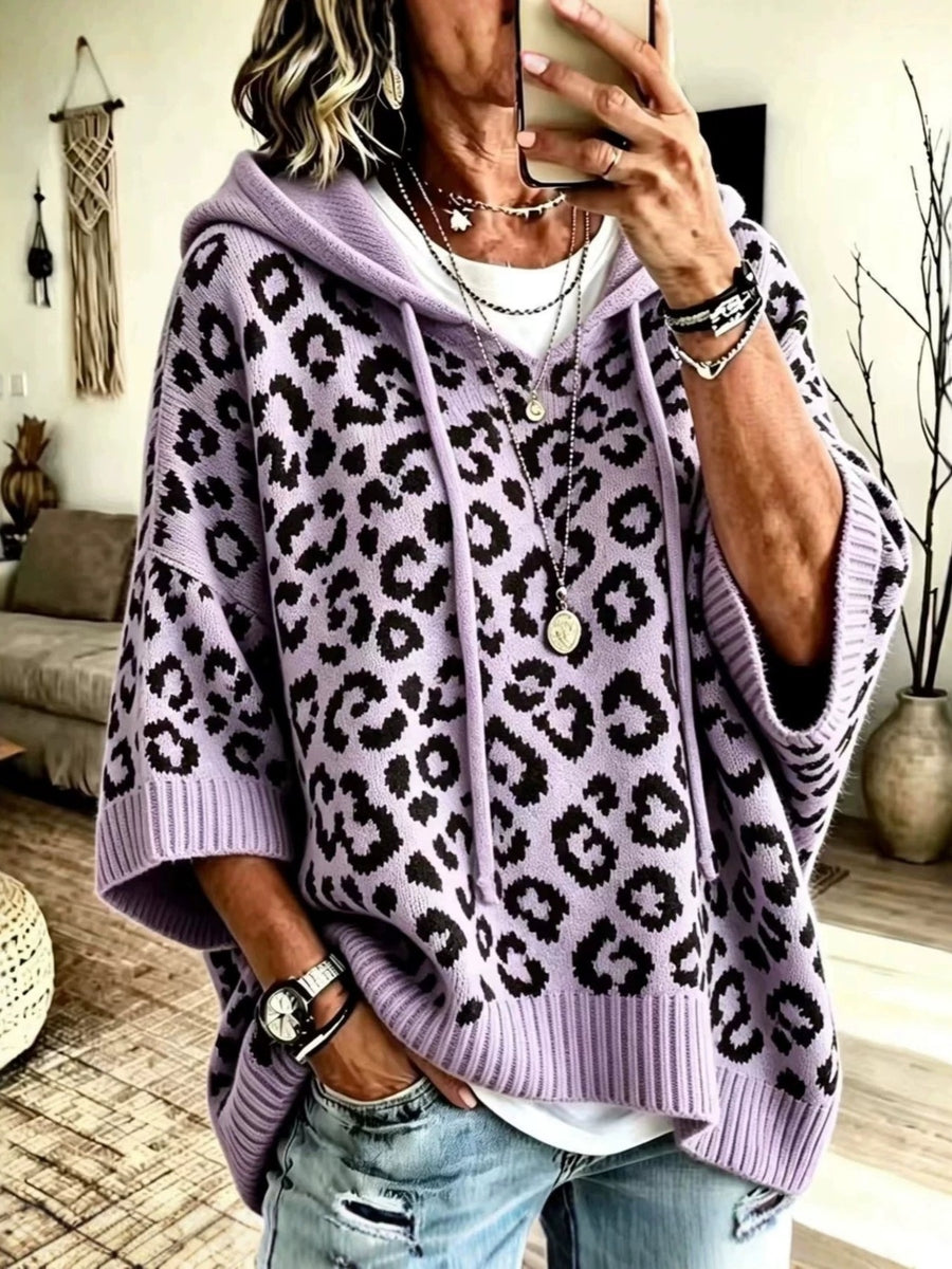 brown pullover hoodie with pullover and leopard