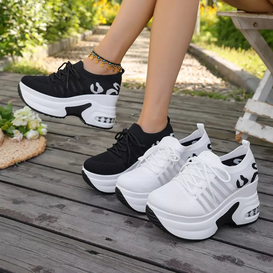 black sneakers with leopard-print and not applicable