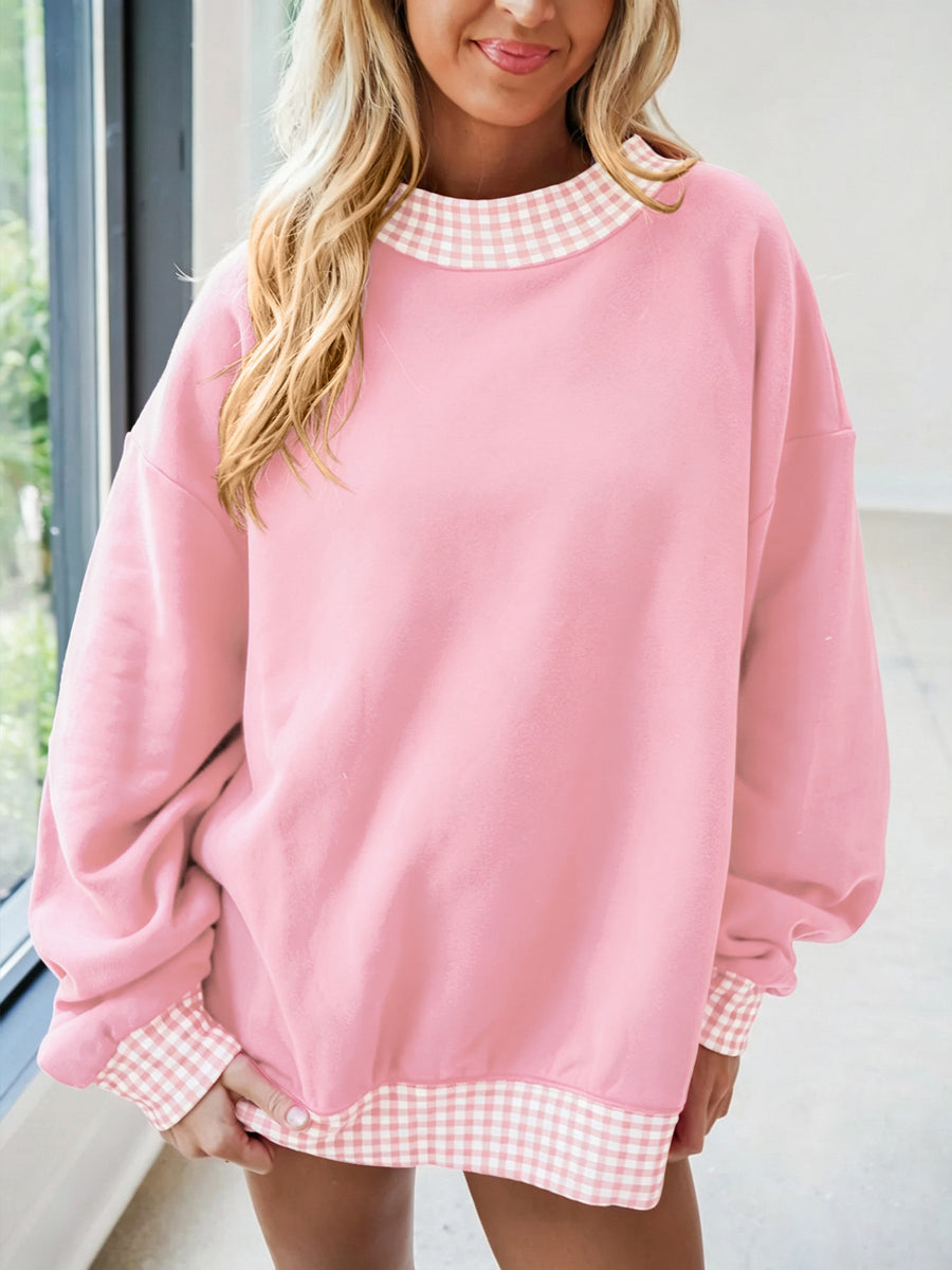 sweatshirt in Dark Blue with dropped shoulder and hip-length