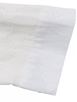 white regular button-down shirt with collared