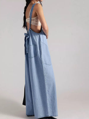 minimalist jumpsuit in Dark Blue with round neck