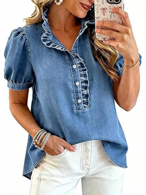 95%cotton, 5%spandex Care instructions: Machine wash cold blouse in Medium with regular silhouette