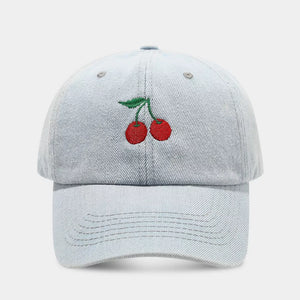 Denim Imported Size & cap in red with structured silhouette