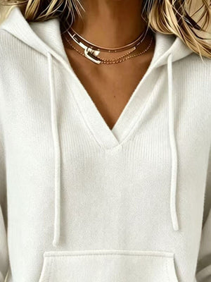 Dark Gray pullover hoodie with hip-length and pullover