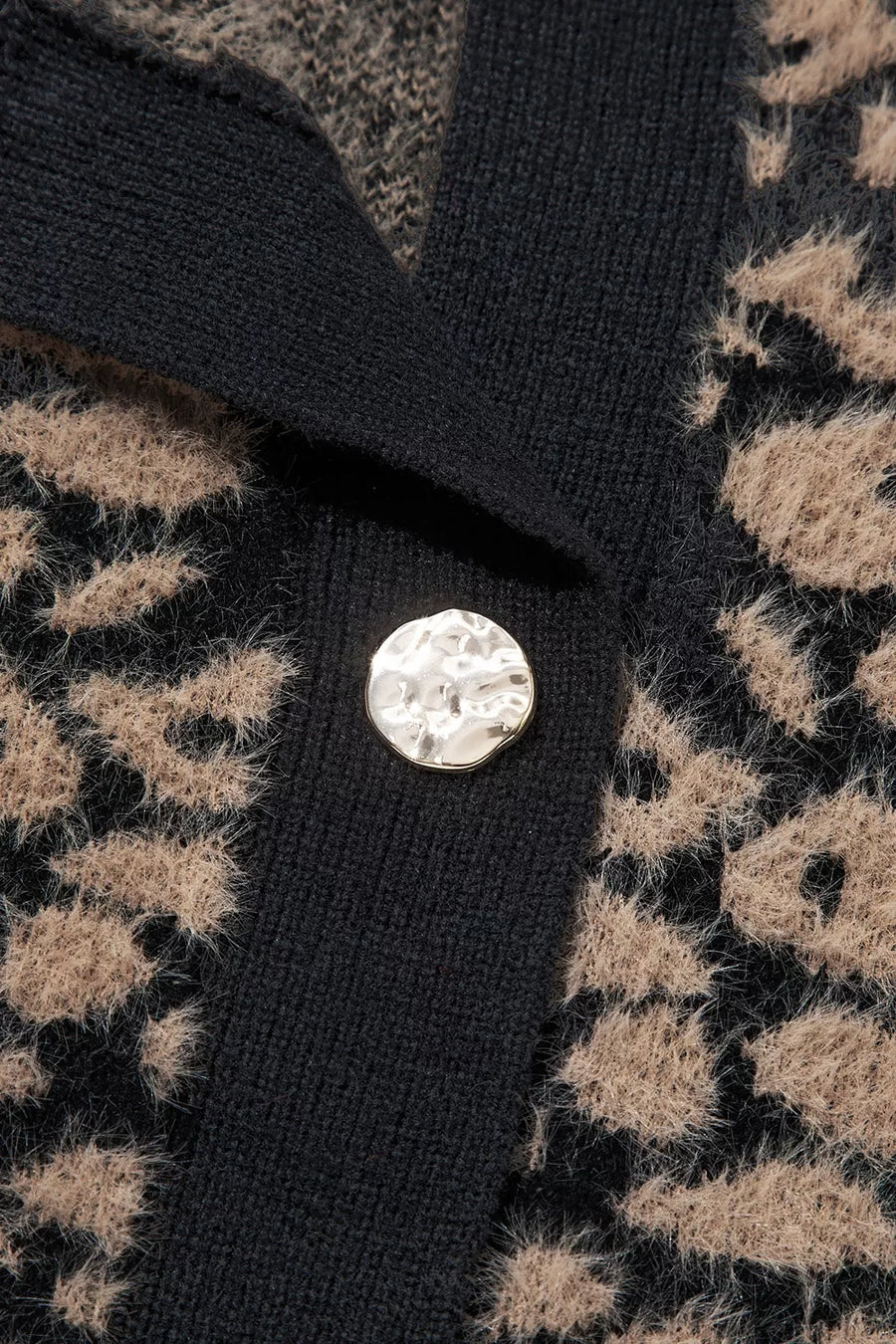 Leopard Print Knit Sleeveless Sweater Vest option 7