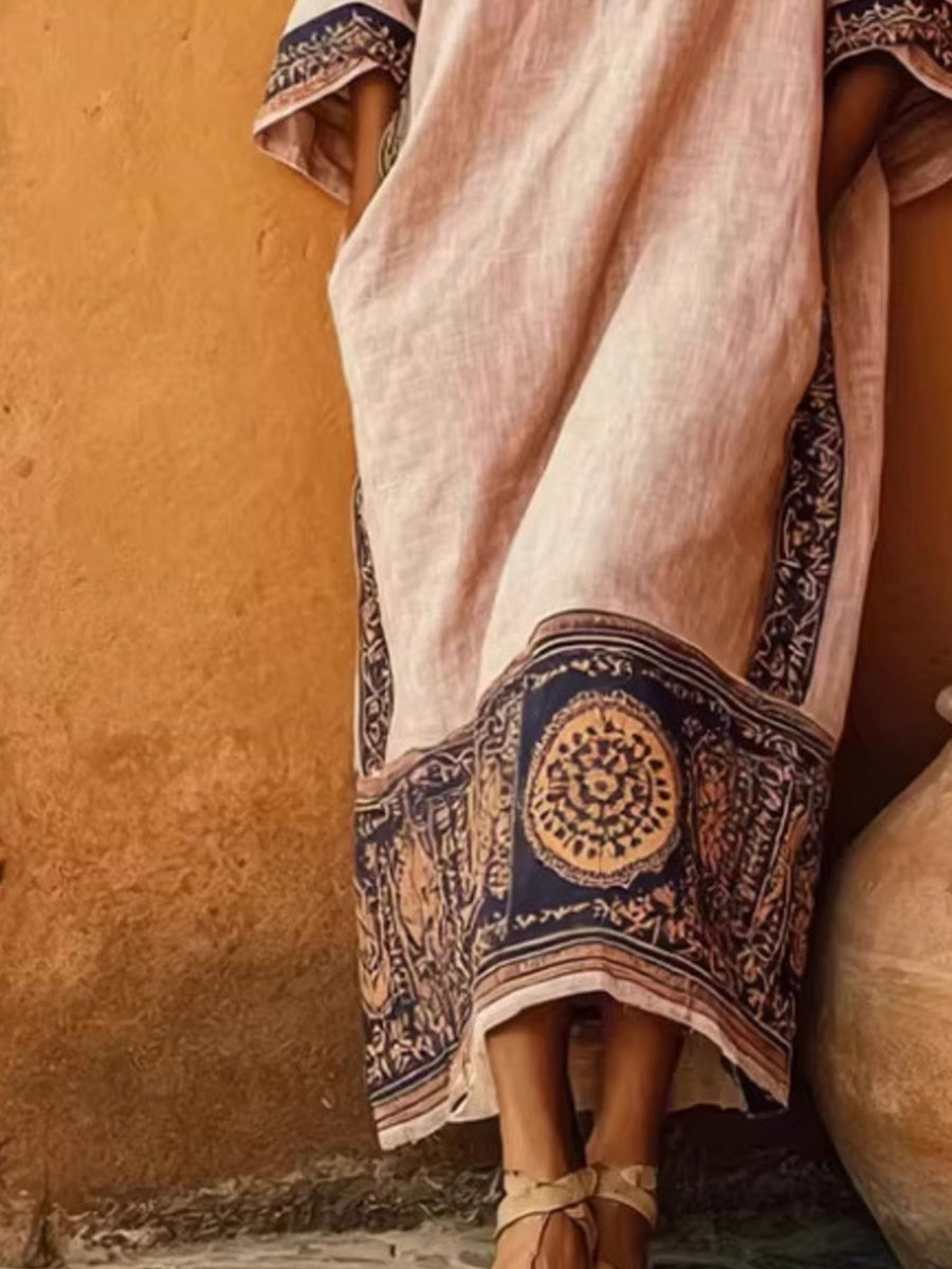 boho midi dress in sage green with off-shoulder